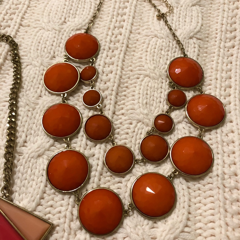 Pink & orange statement necklace bundle - Picture 4 of 4